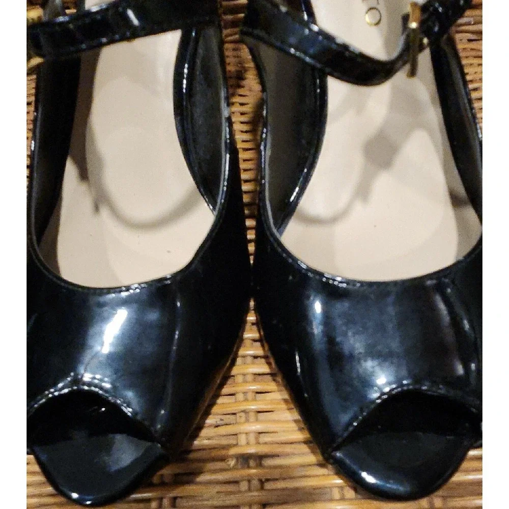 FRANCO SARTO Womens Shoes Pumps Heels Black Patent‎ Leather Formal Size 8 M